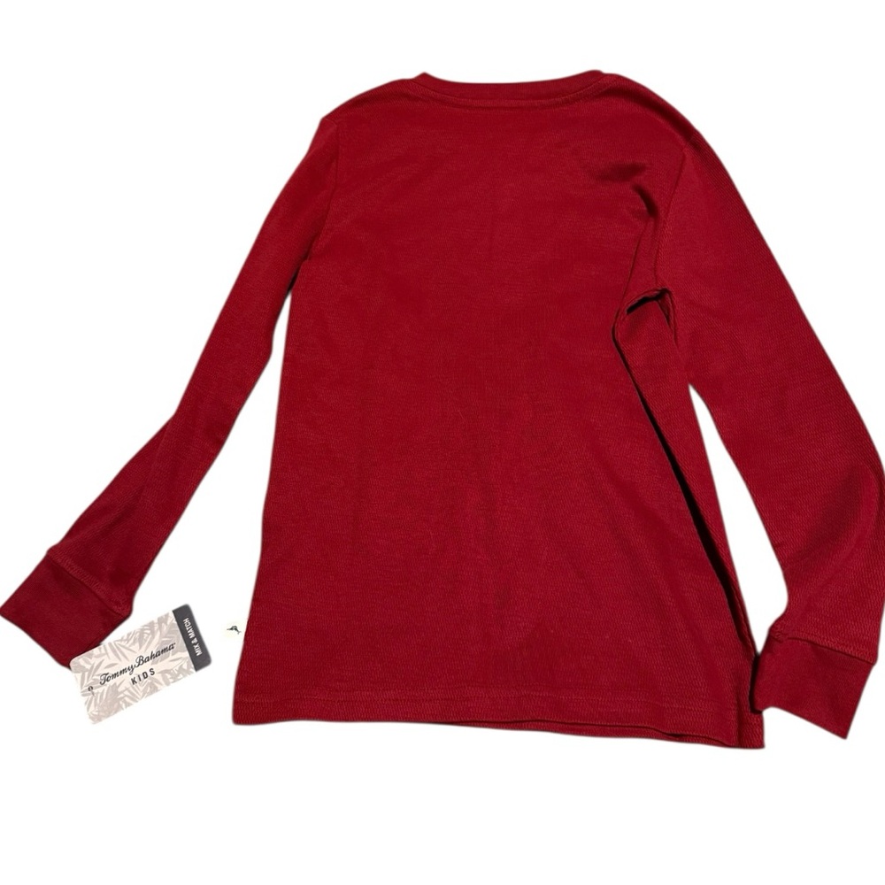 Tommy Bahama Rich Red Knit Shirt • Size 7/8 Medium - Picture 3 of 6
